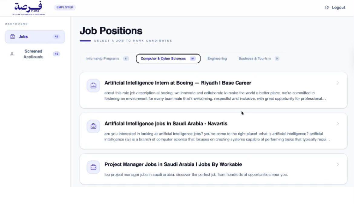 Employer Dashboard — Job positions and candidate management